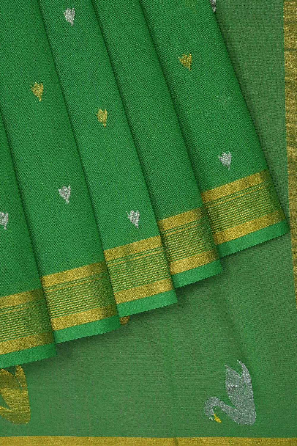 Image of Green Venkatagiri Cotton Saree