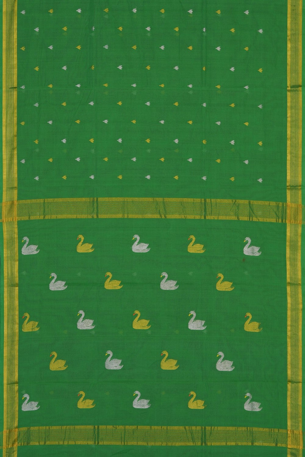 Image of Green Venkatagiri Cotton Saree