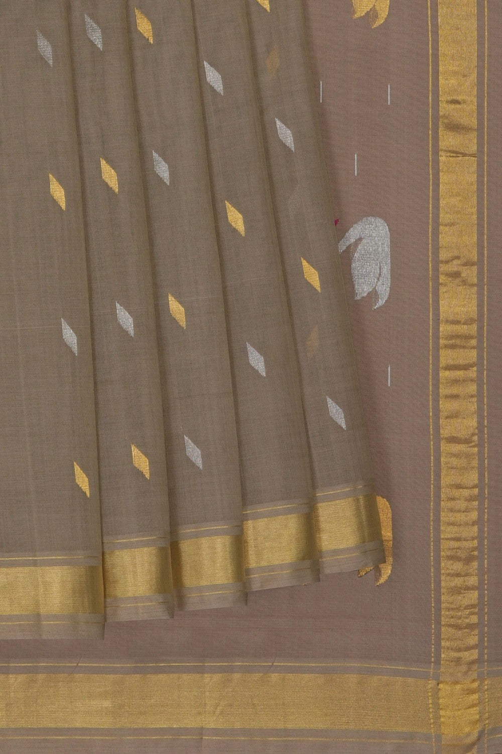 Image of Grey Venkatagiri Cotton Saree
