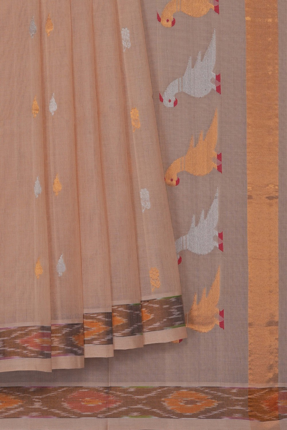 Image of Beige Venkatagiri Cotton Saree