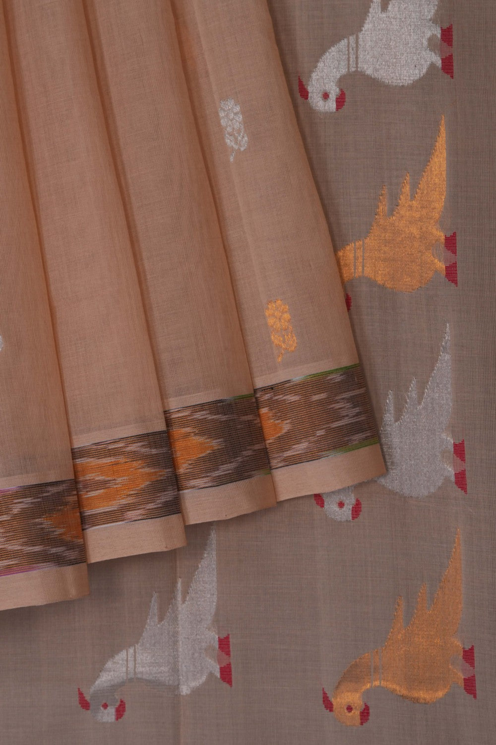 Image of Beige Venkatagiri Cotton Saree
