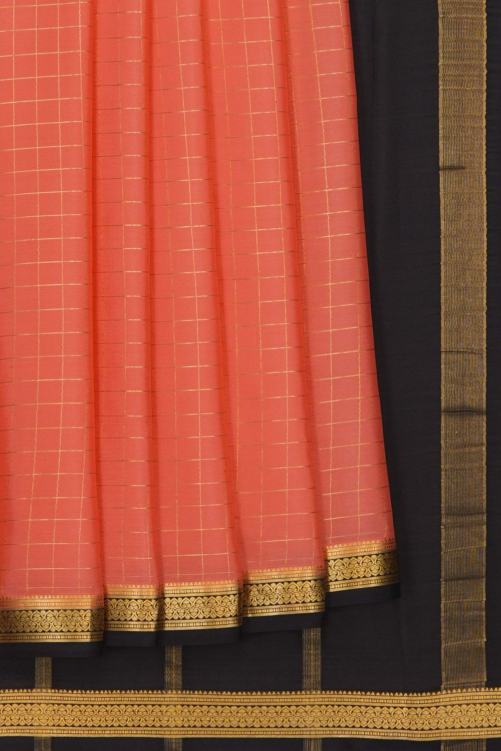 Image of Peach Crepe Saree