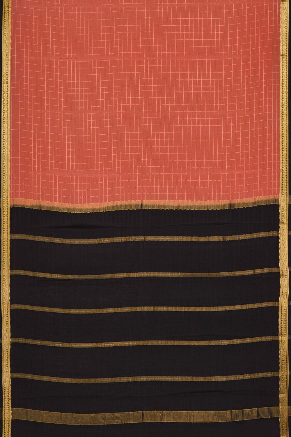 Image of Peach Crepe Saree