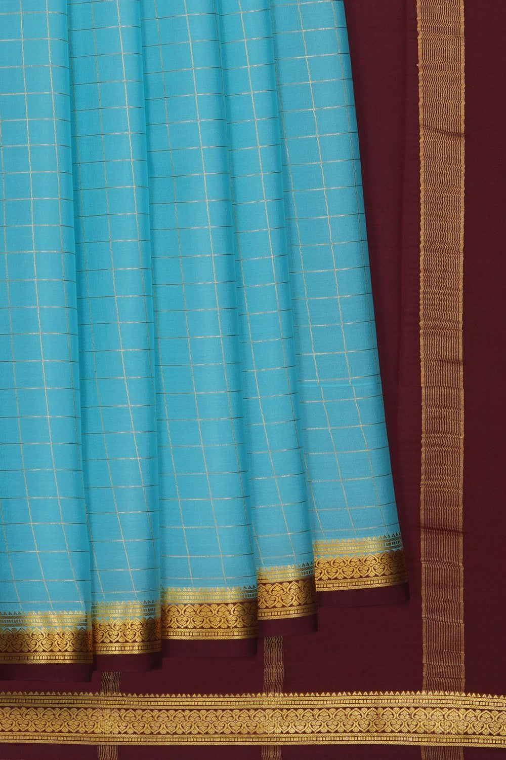 Image of Pond Blue Crepe Saree