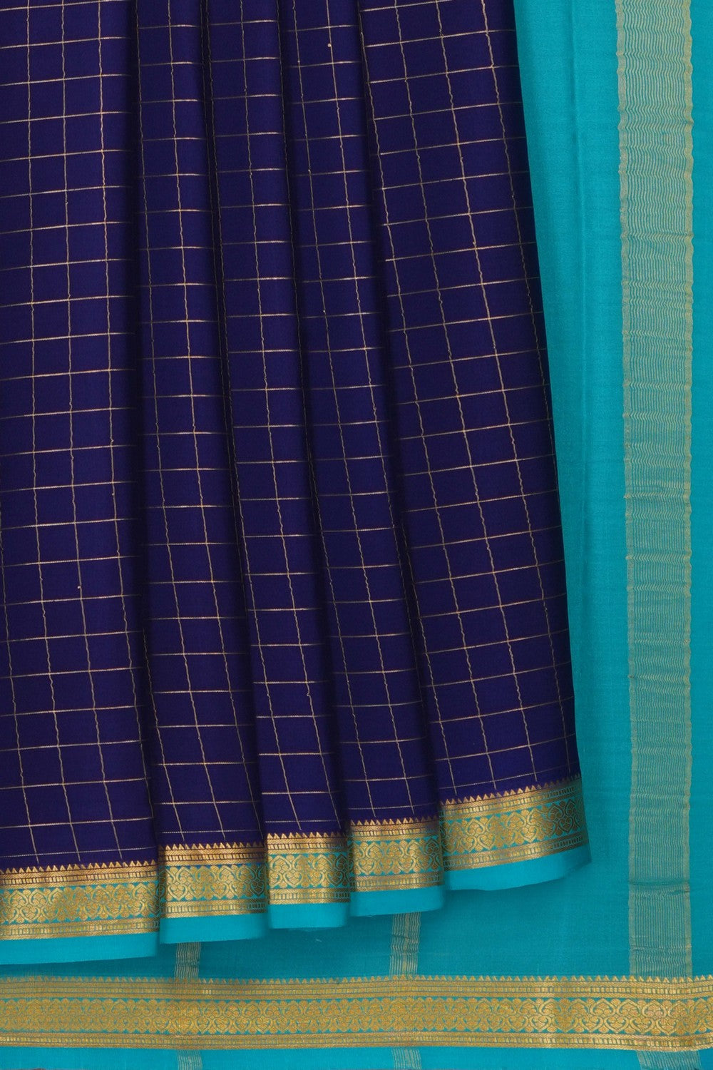 Image of Indigo Blue Crepe Saree