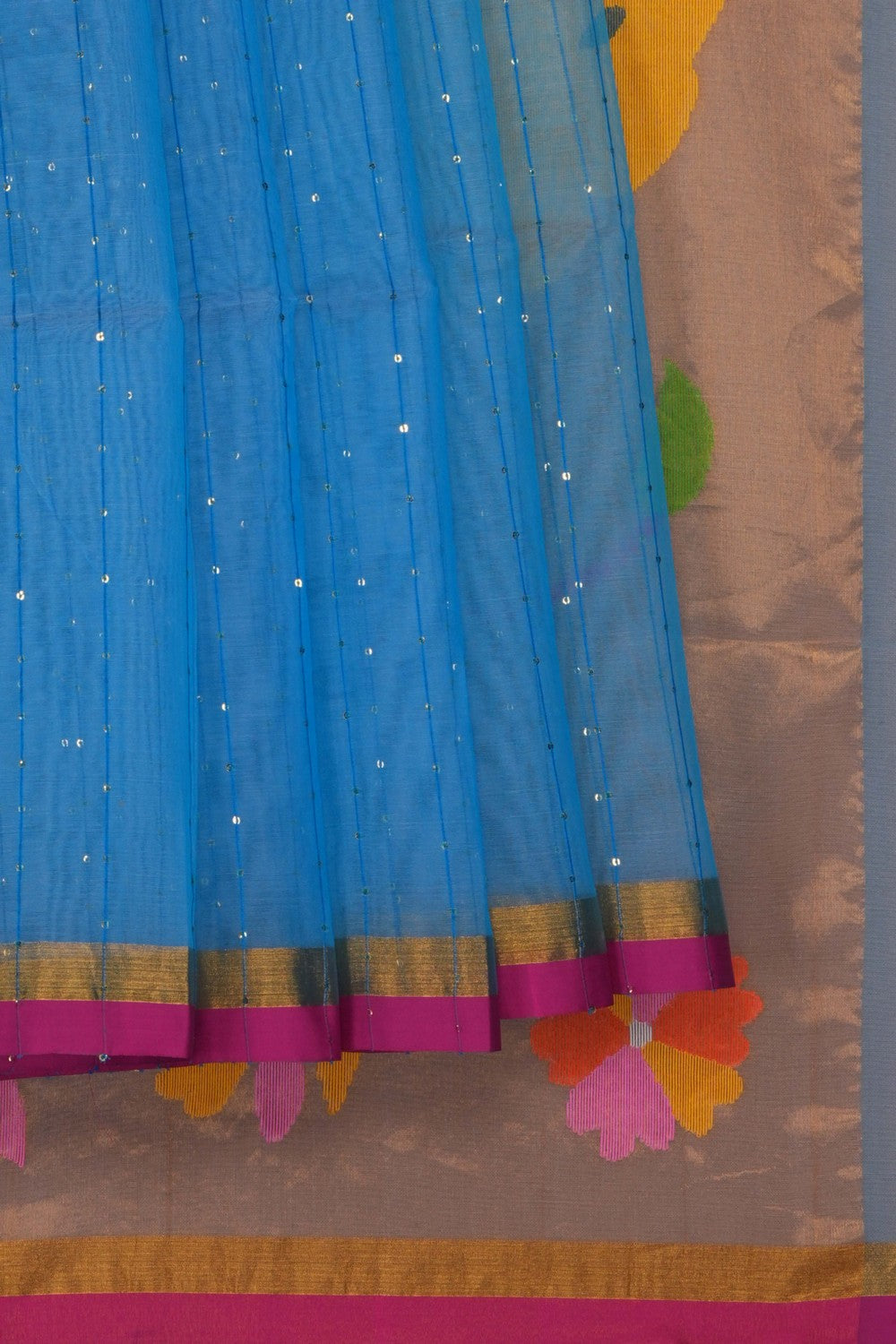 Image of Blue Kora Saree