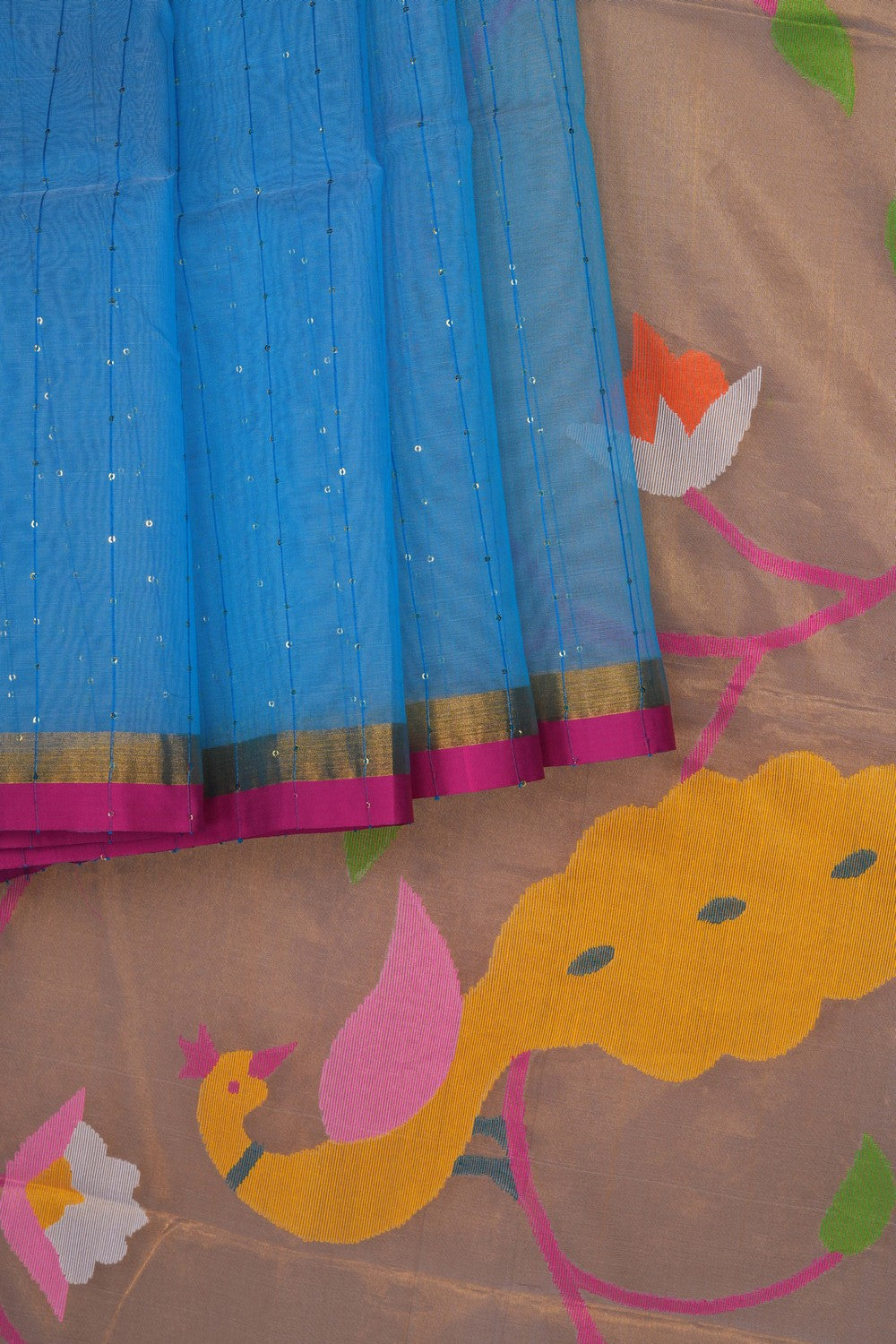 Image of Blue Kora Saree