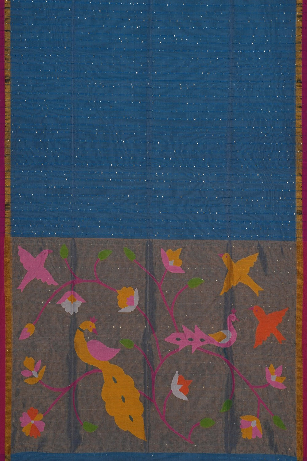 Image of Blue Kora Saree