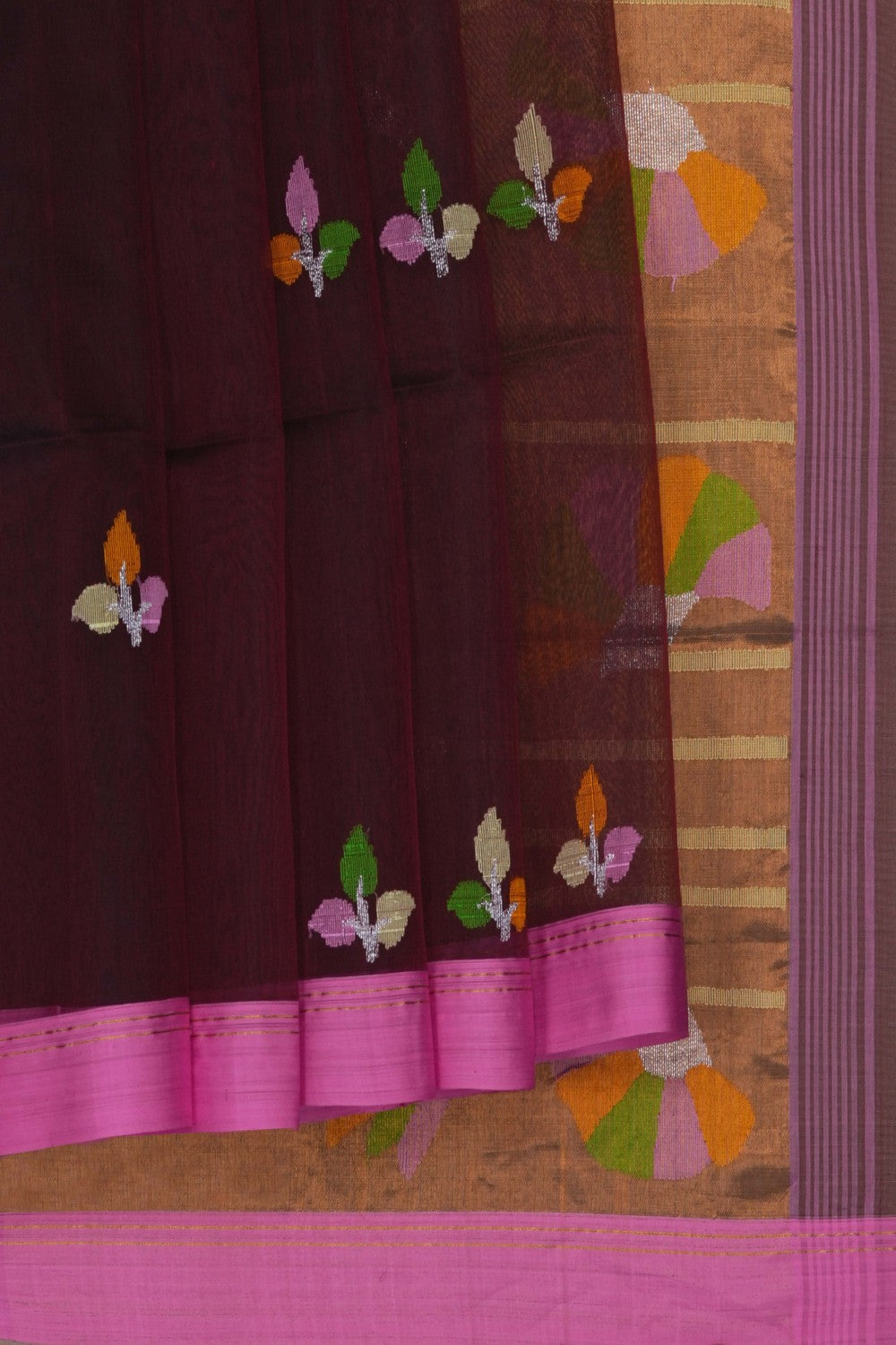 Image of Brown Kora Saree