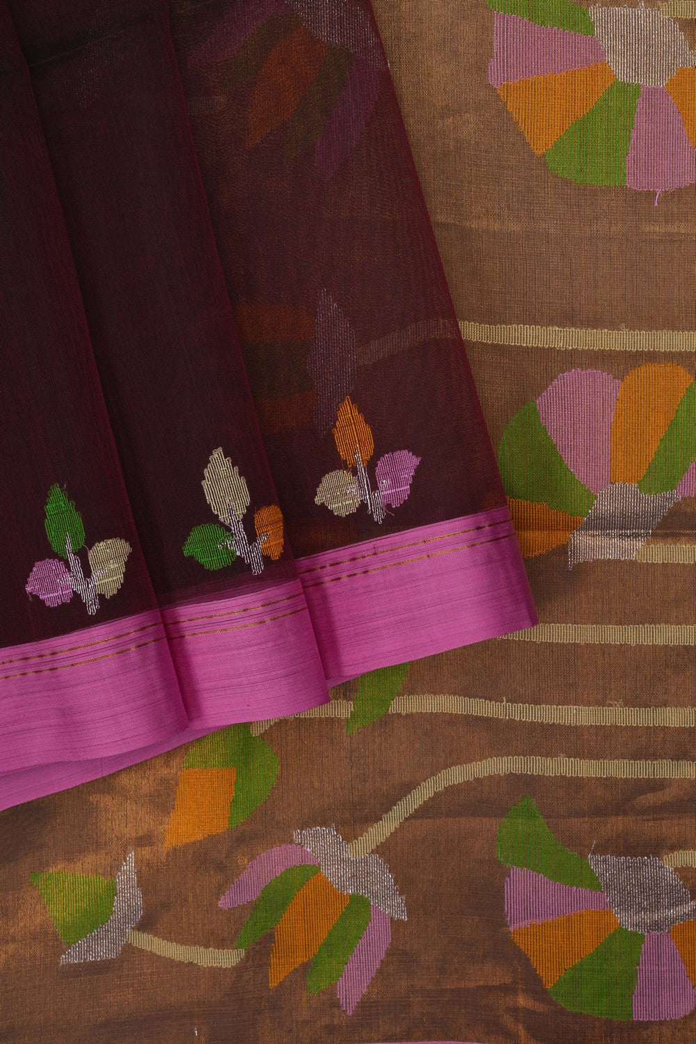 Image of Brown Kora Saree