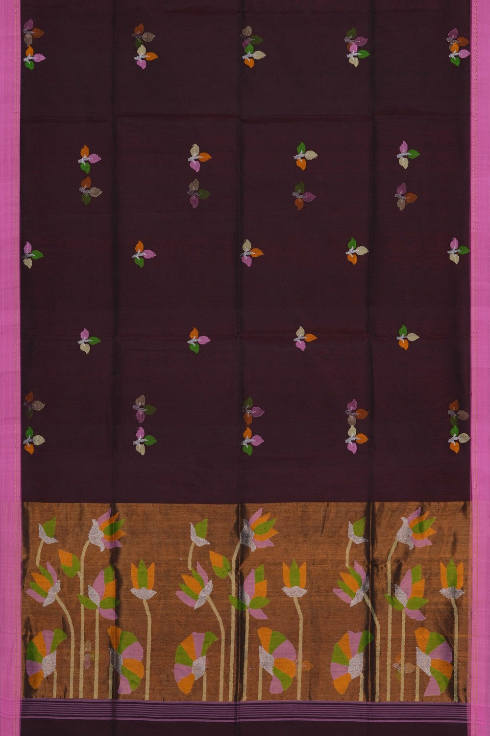 Image of Brown Kora Saree