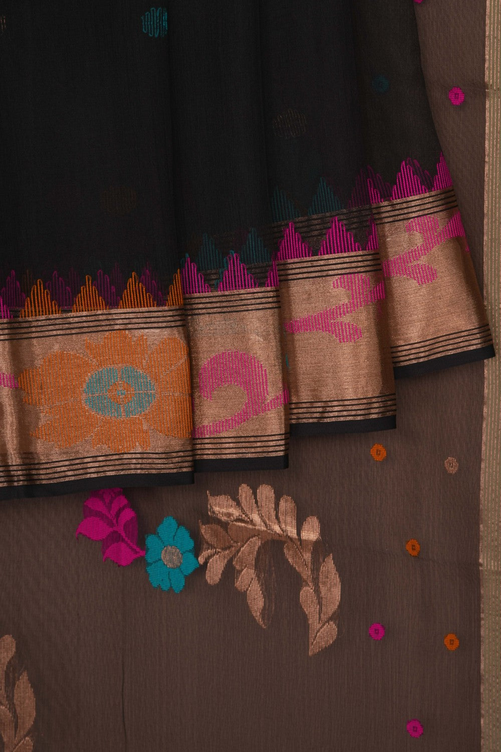 Image of Black Kora Saree