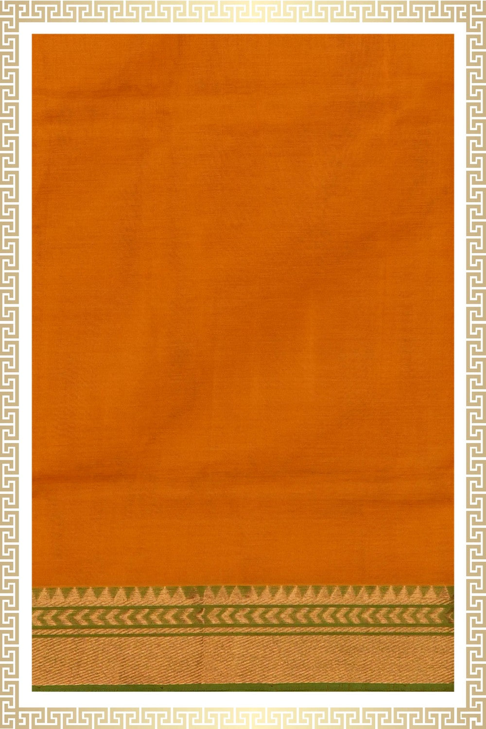 Image of Mangalgiri Silk Orange Dhoti With Kanduva (8 X 4)