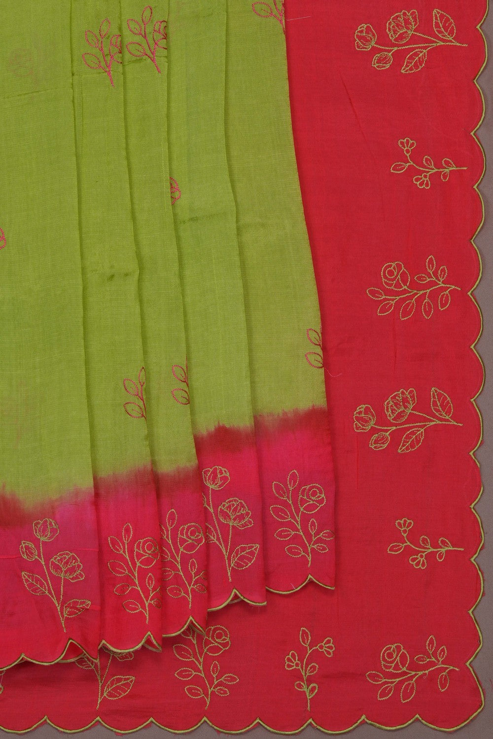 Image of Green Mangalagiri Silk Saree