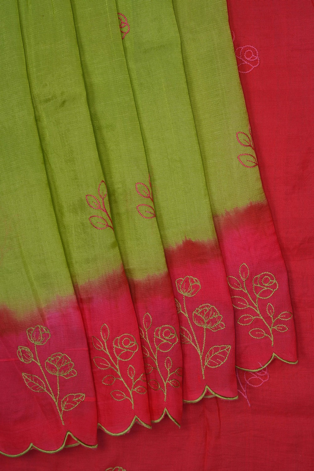 Image of Green Mangalagiri Silk Saree