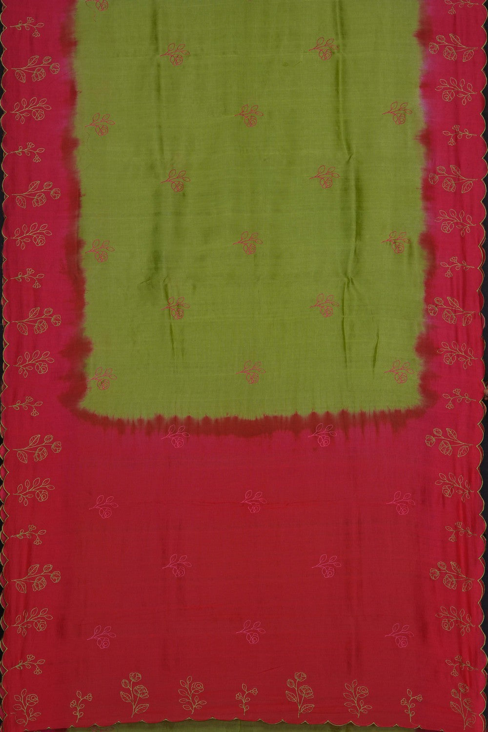 Image of Green Mangalagiri Silk Saree