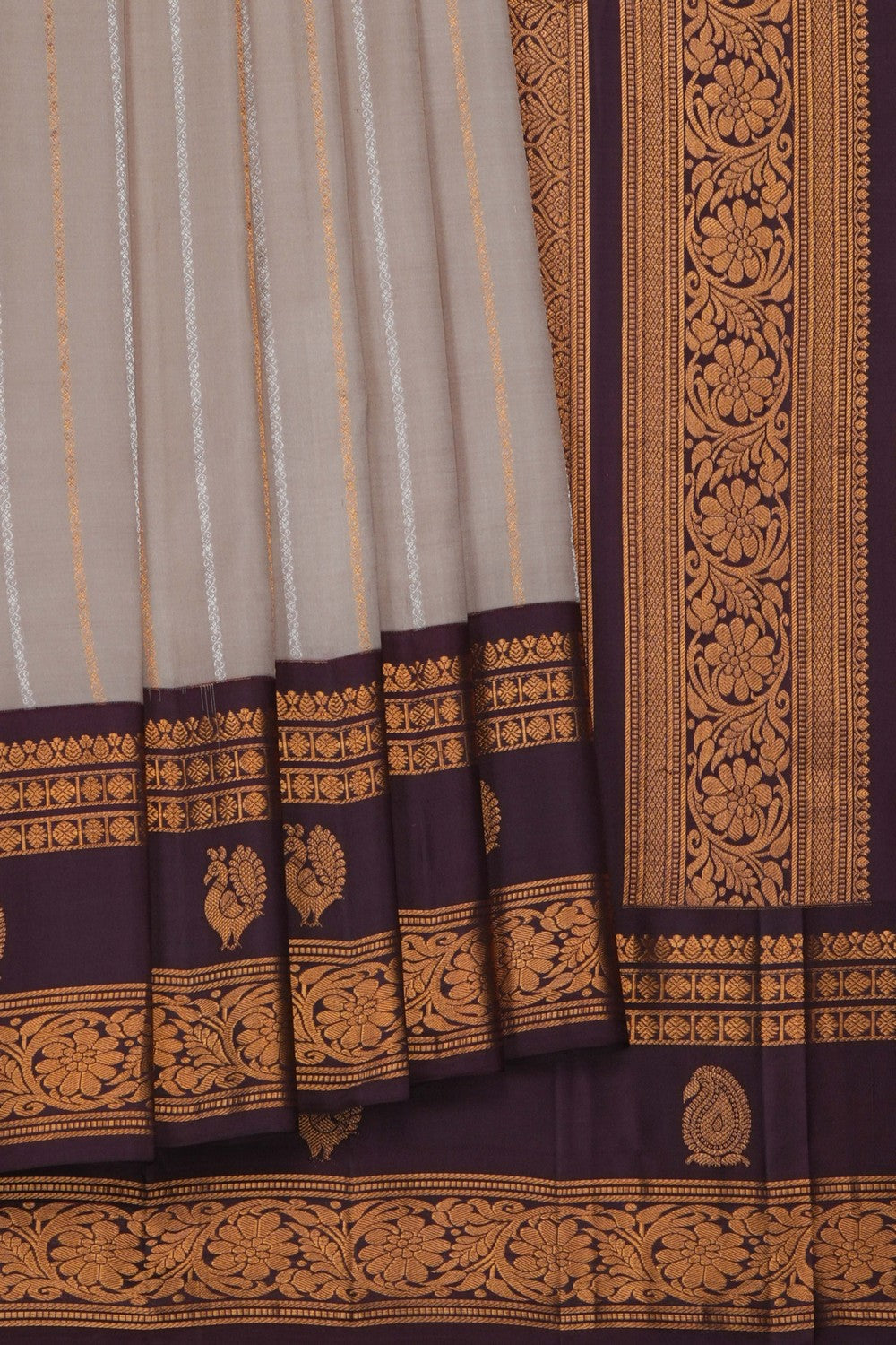 Image of Gadwal Silk Grey Saree