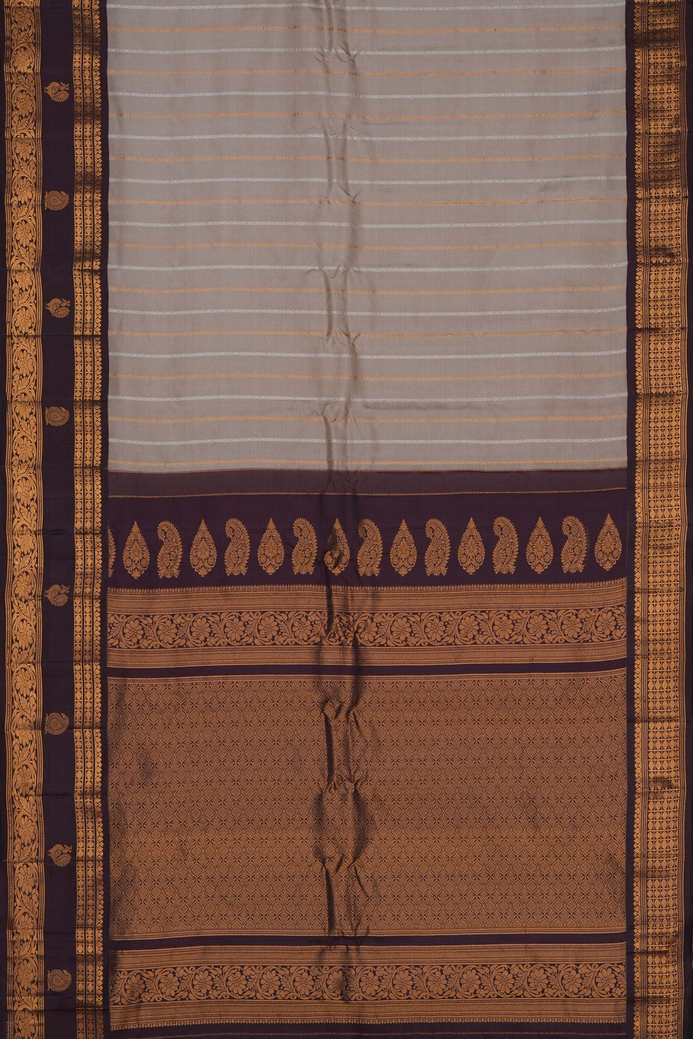 Image of Gadwal Silk Grey Saree