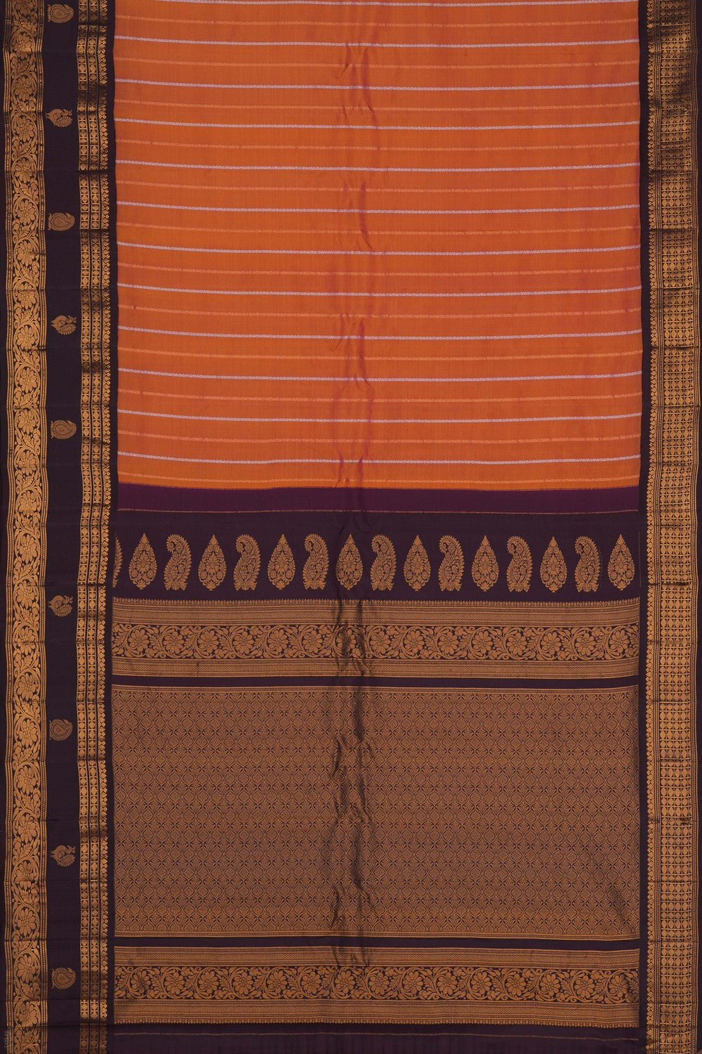Image of Gadwal Silk Peach Saree