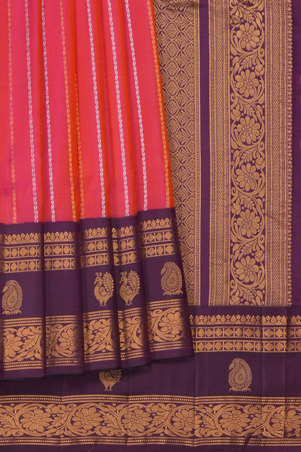 Image of Gadwal Silk Pink Saree
