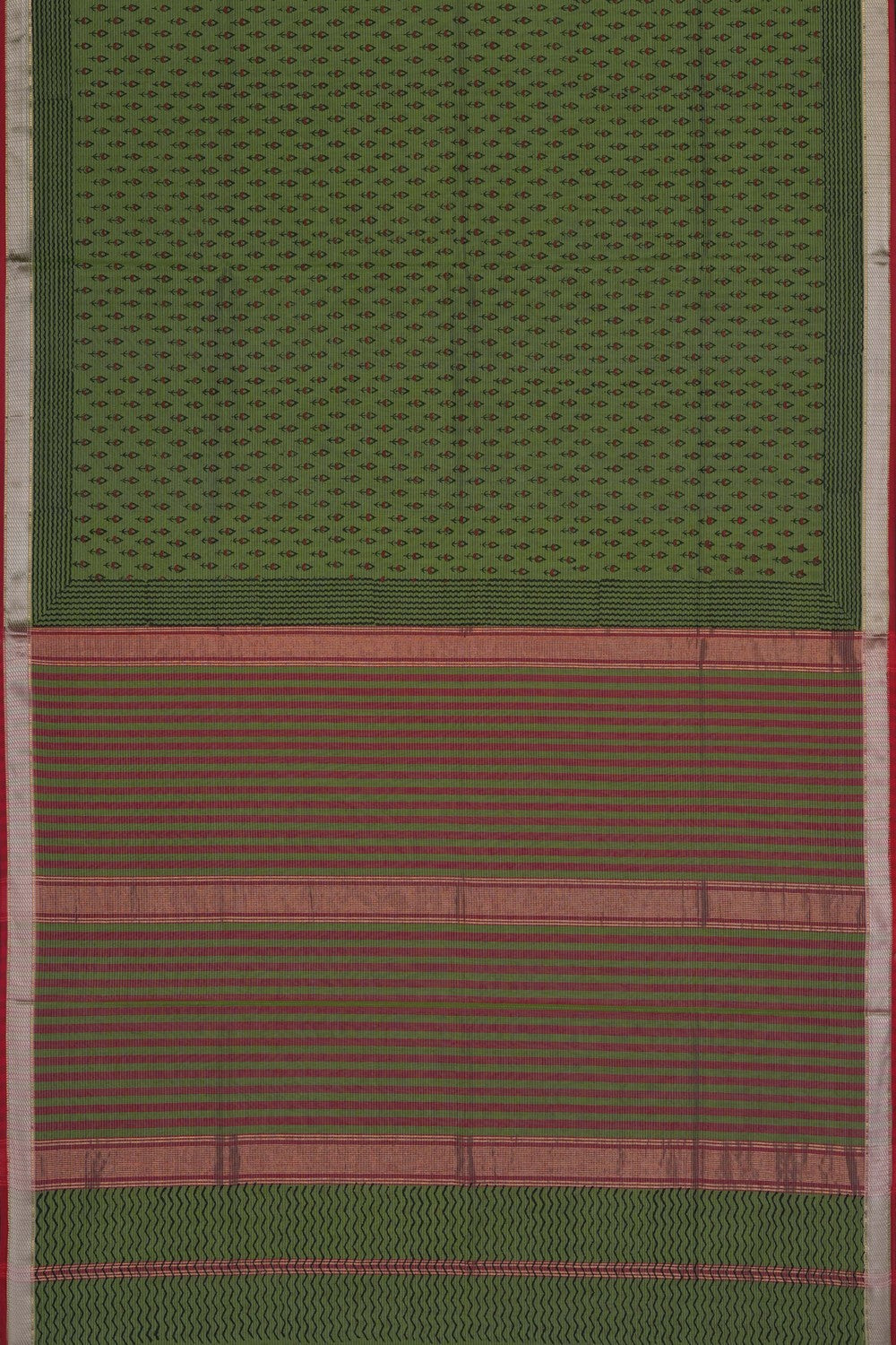 Image of Green Silk Cotton Saree