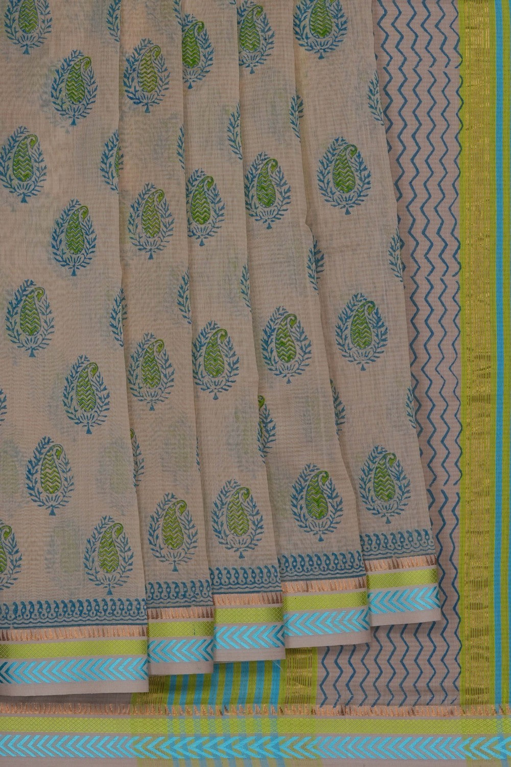 Image of A Classy Beige Silk Cotton Saree