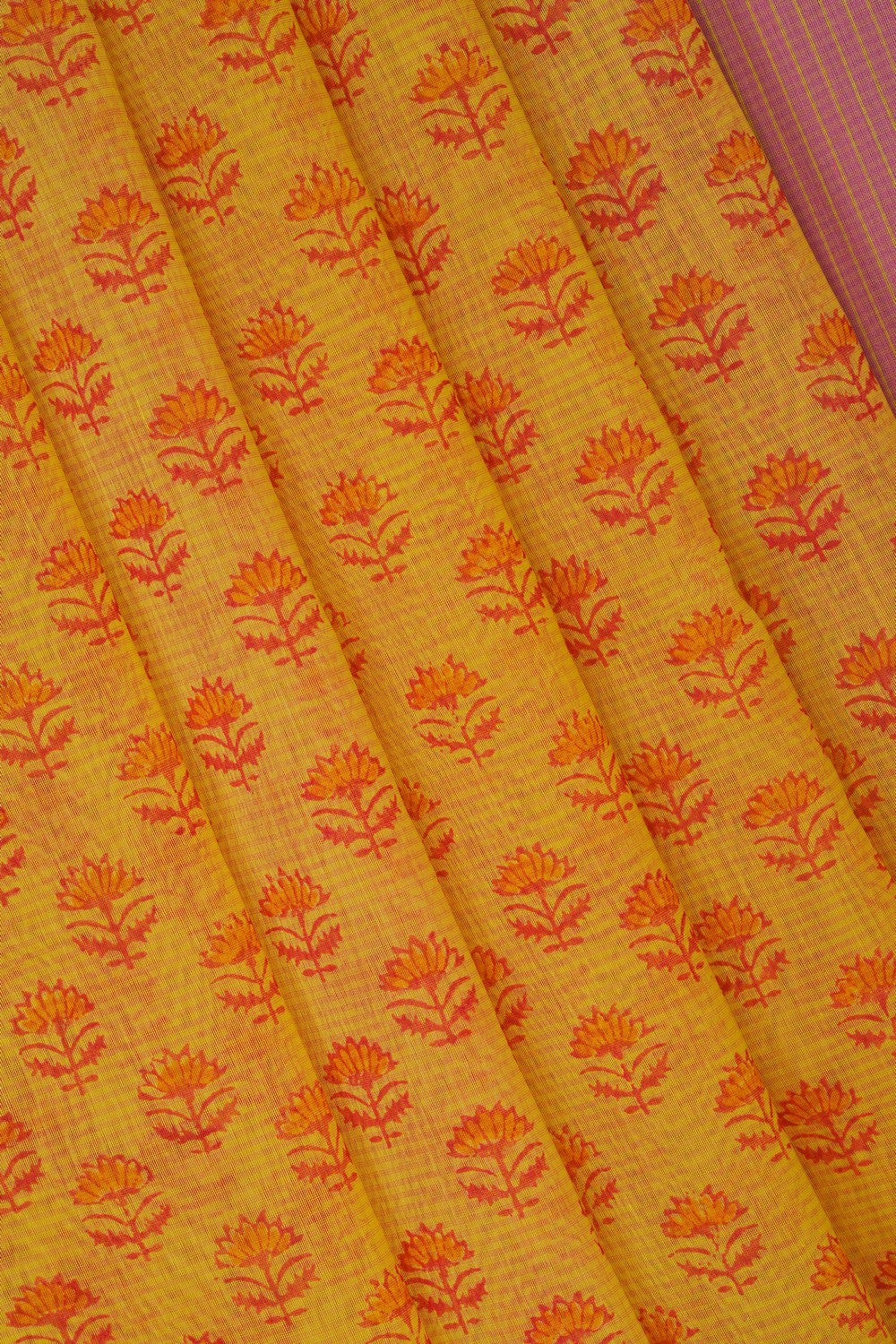 Image of Yellow Silk Cotton Saree