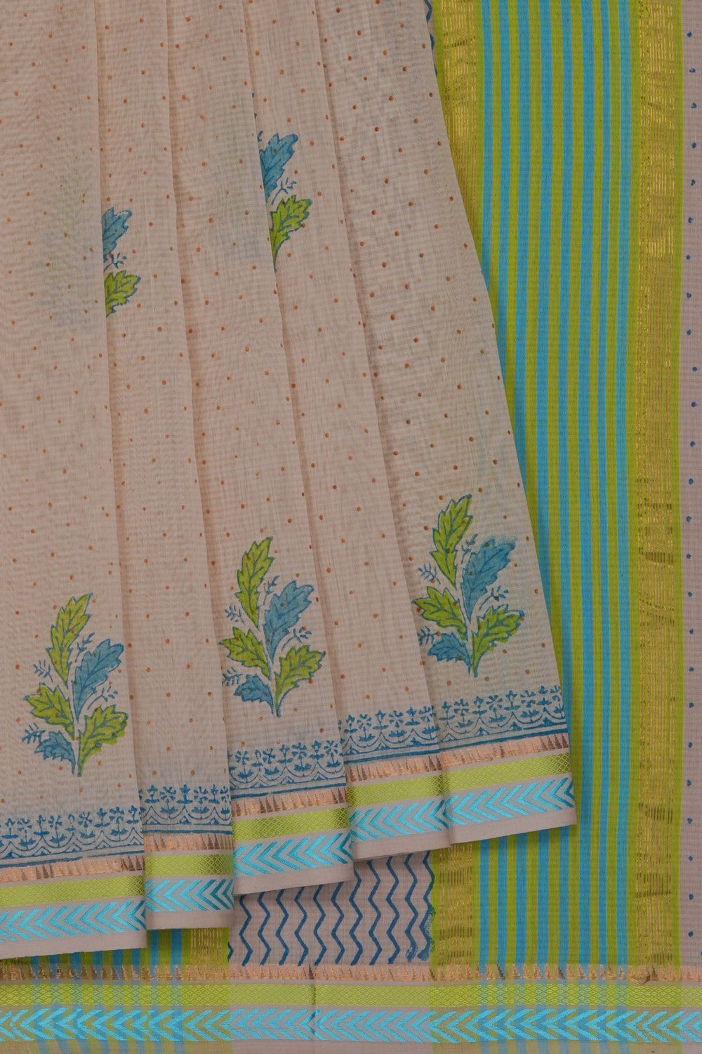 Image of A Classy Off-White Silk Cotton Saree