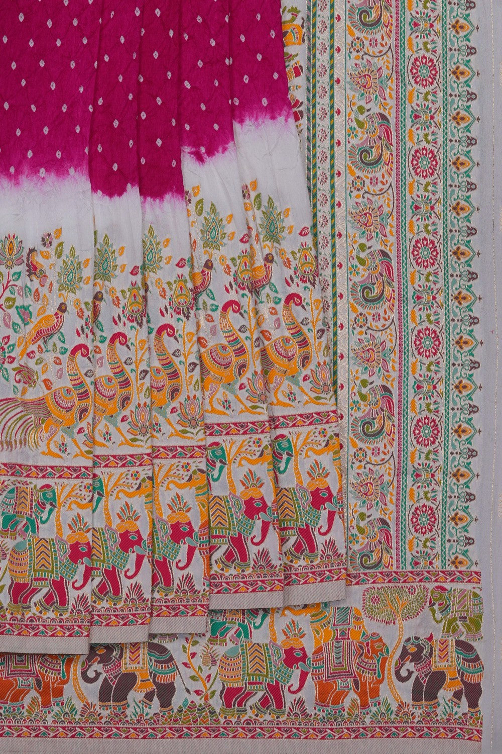 Image of Pink Bandhani Saree