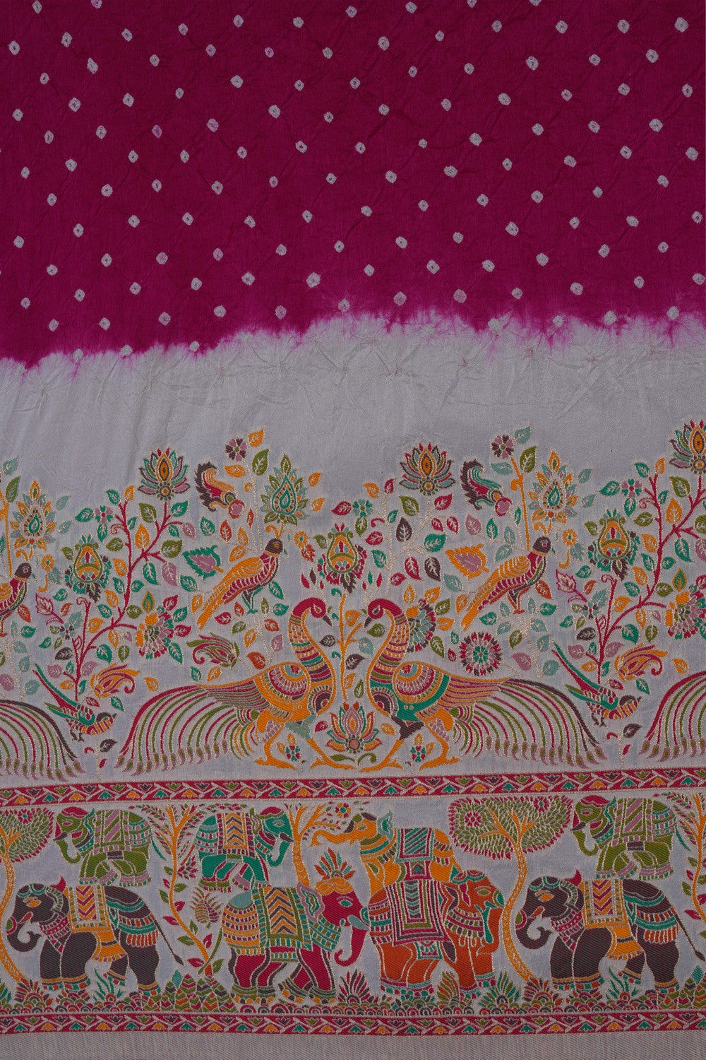 Image of Pink Bandhani Saree
