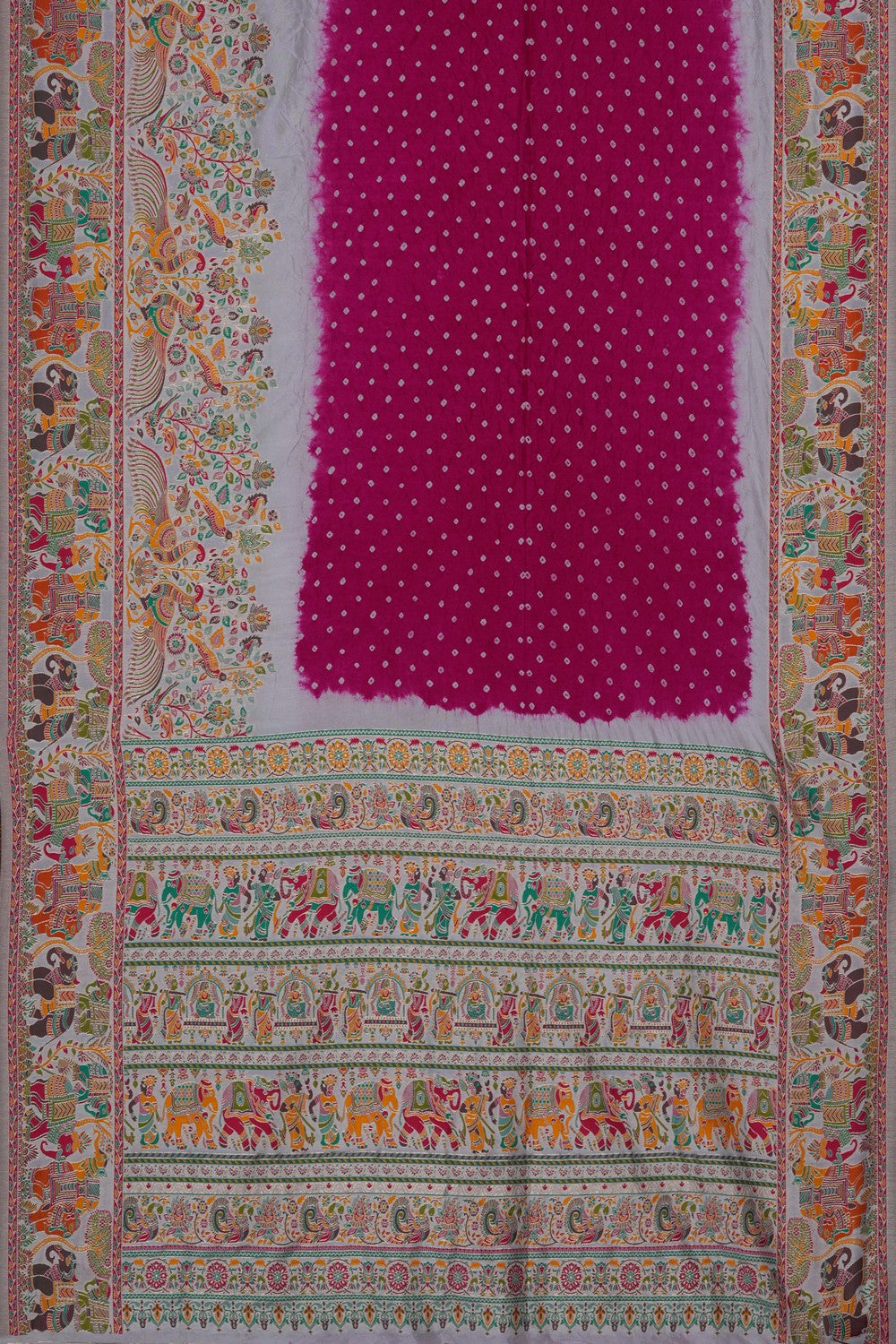 Image of Pink Bandhani Saree