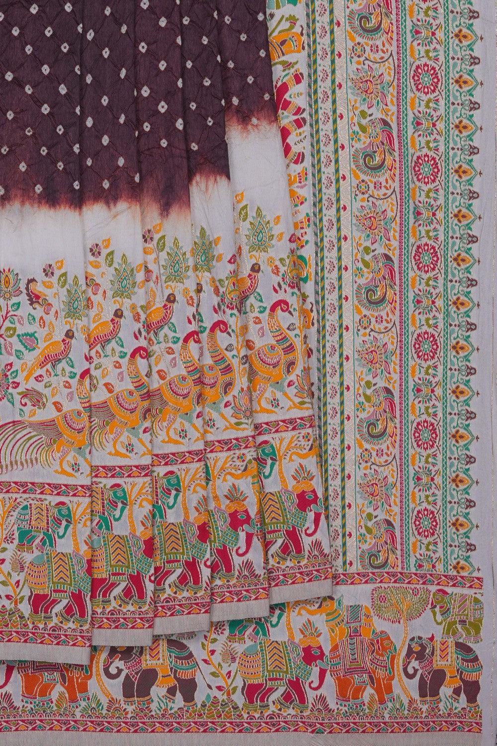 Image of Mauve Bandhani Saree