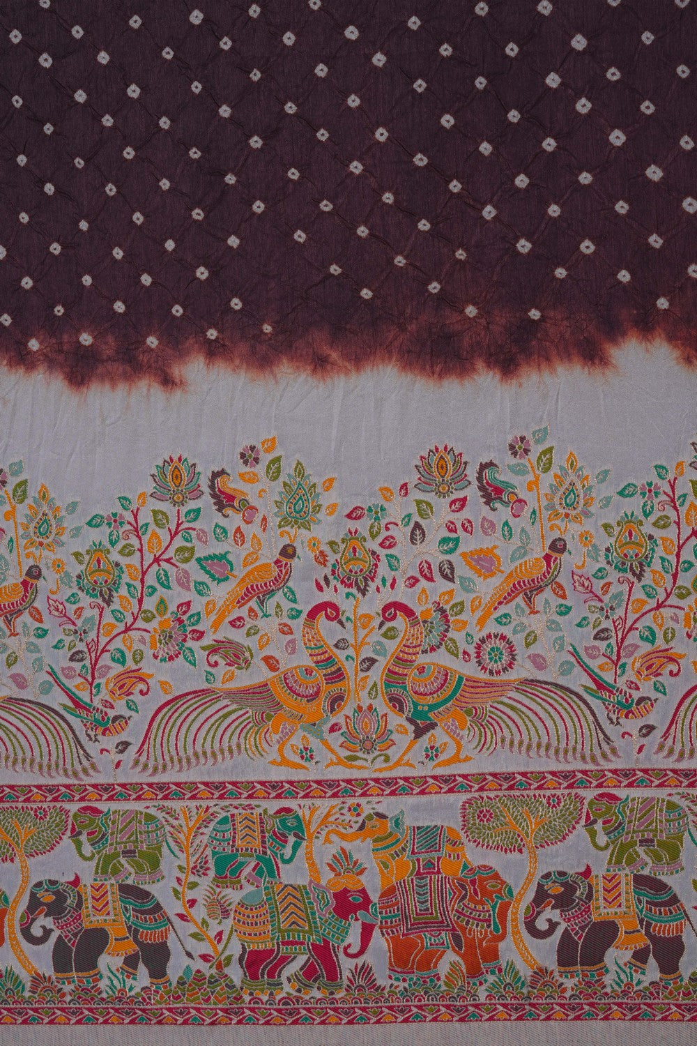 Image of Mauve Bandhani Saree