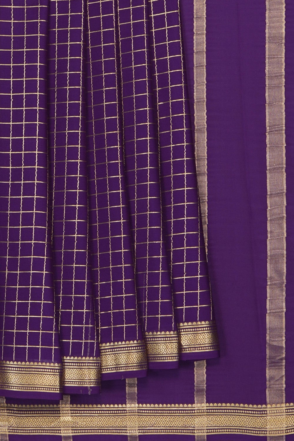 Image of Purple Crepe Saree