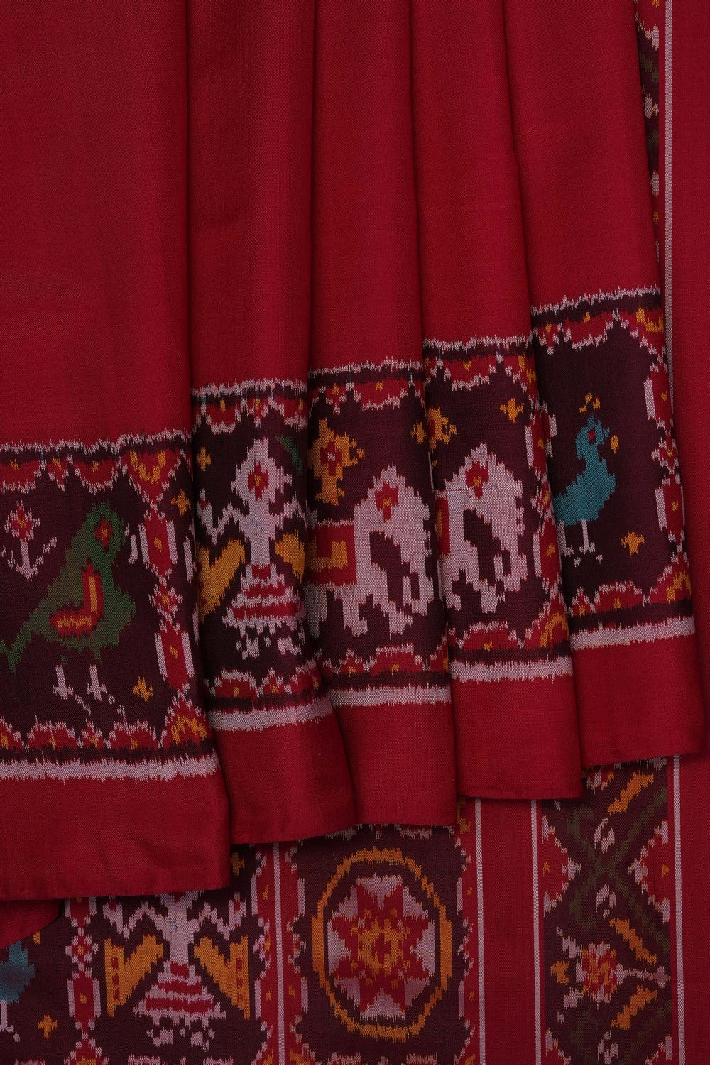 Image of Red Rajkot Silk Saree