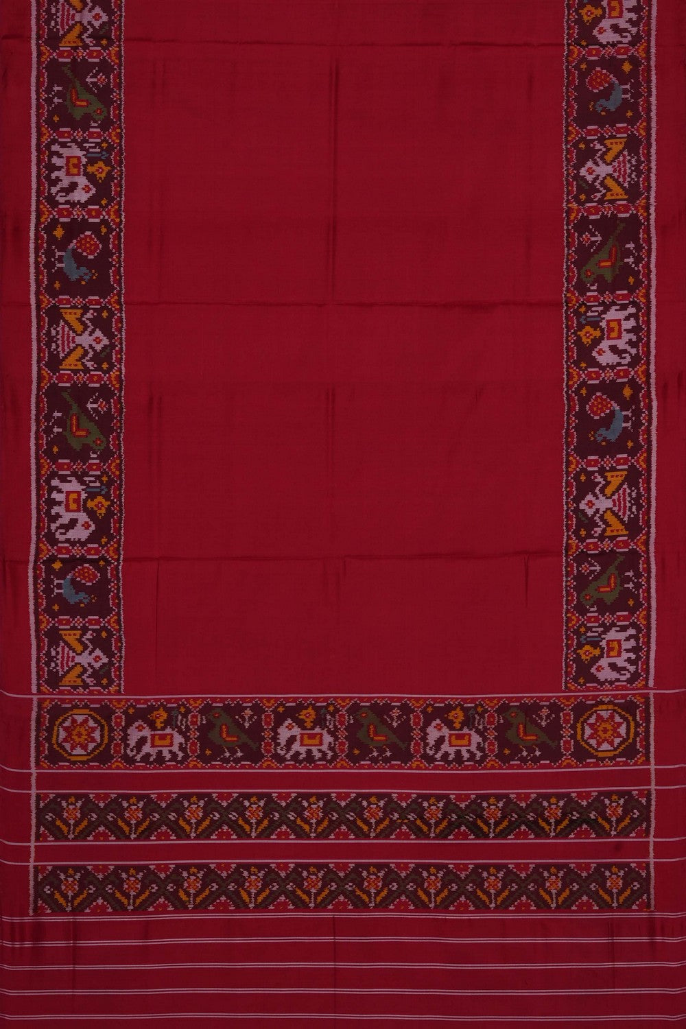 Image of Red Rajkot Silk Saree