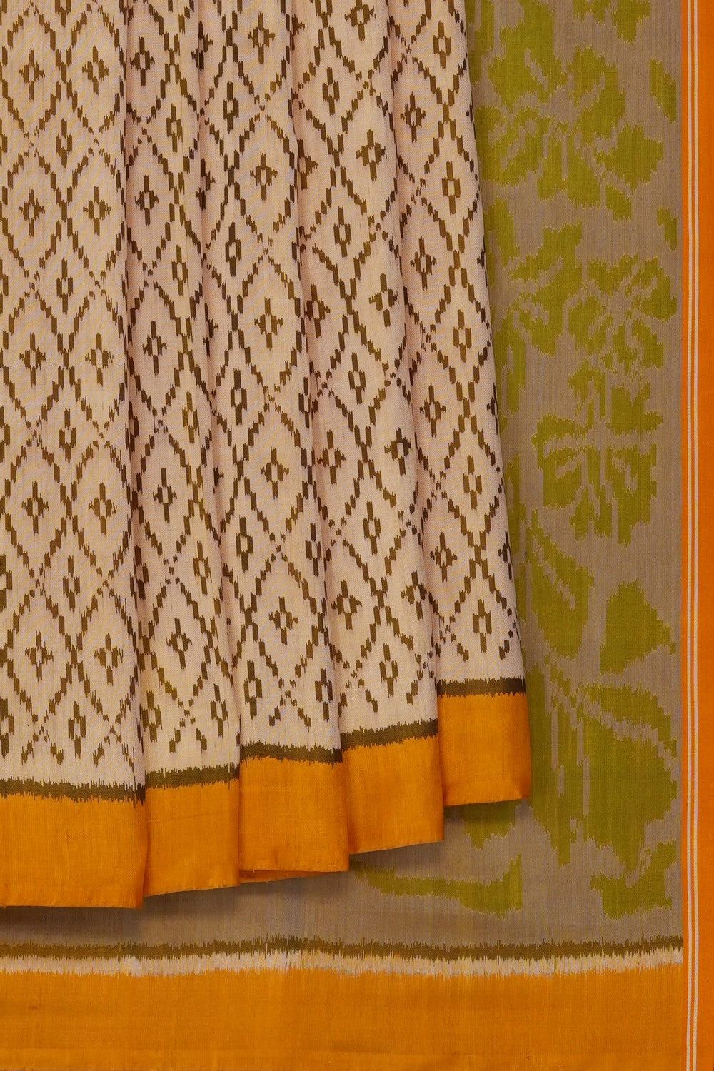 Image of Off-White Rajkot Silk Saree