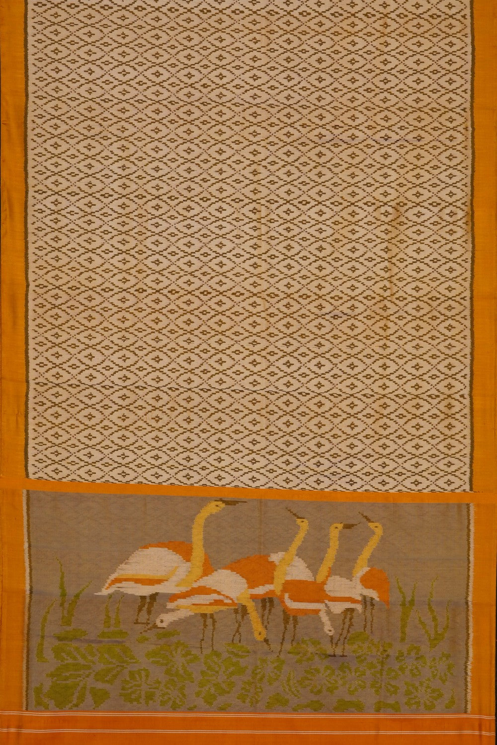 Image of Off-White Rajkot Silk Saree