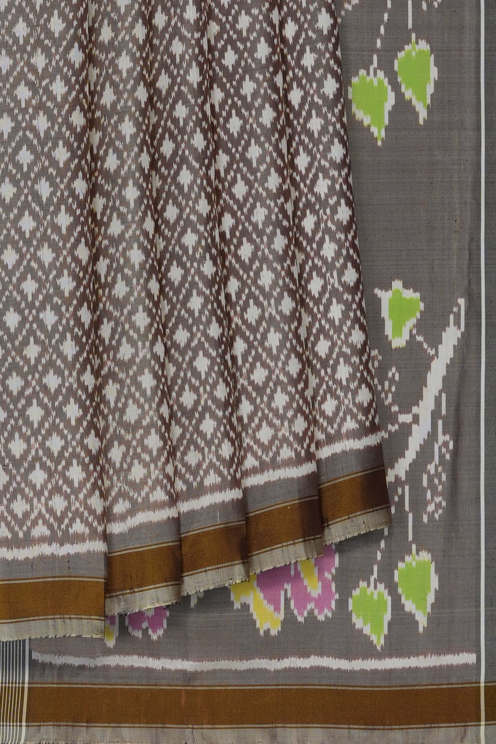 Image of Grey Rajkot Silk Saree
