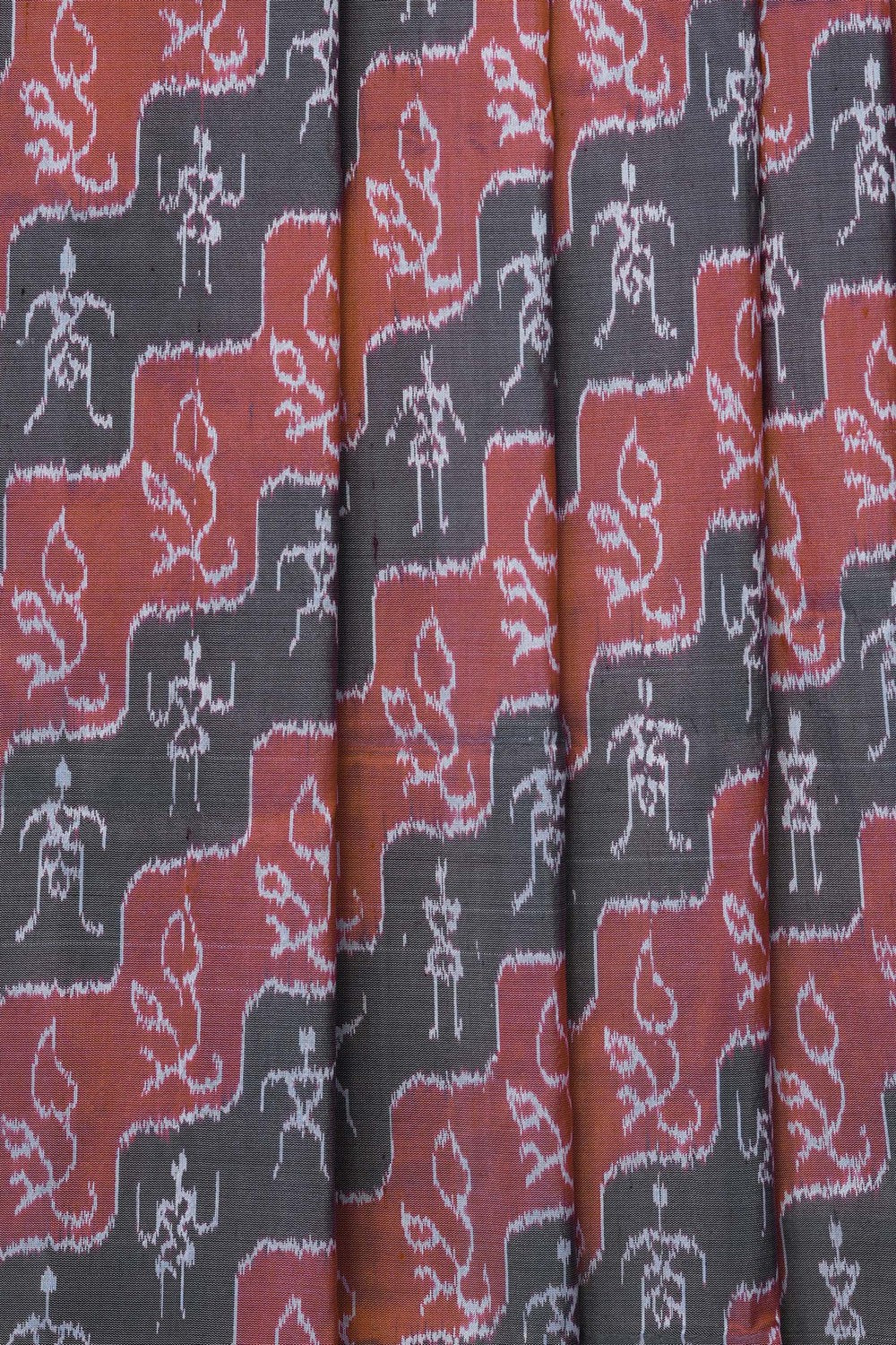 Image of Grey Sambalpuri Silk Saree