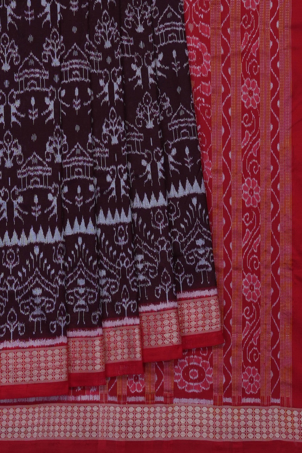 Image of Brown Sambalpuri Silk Saree