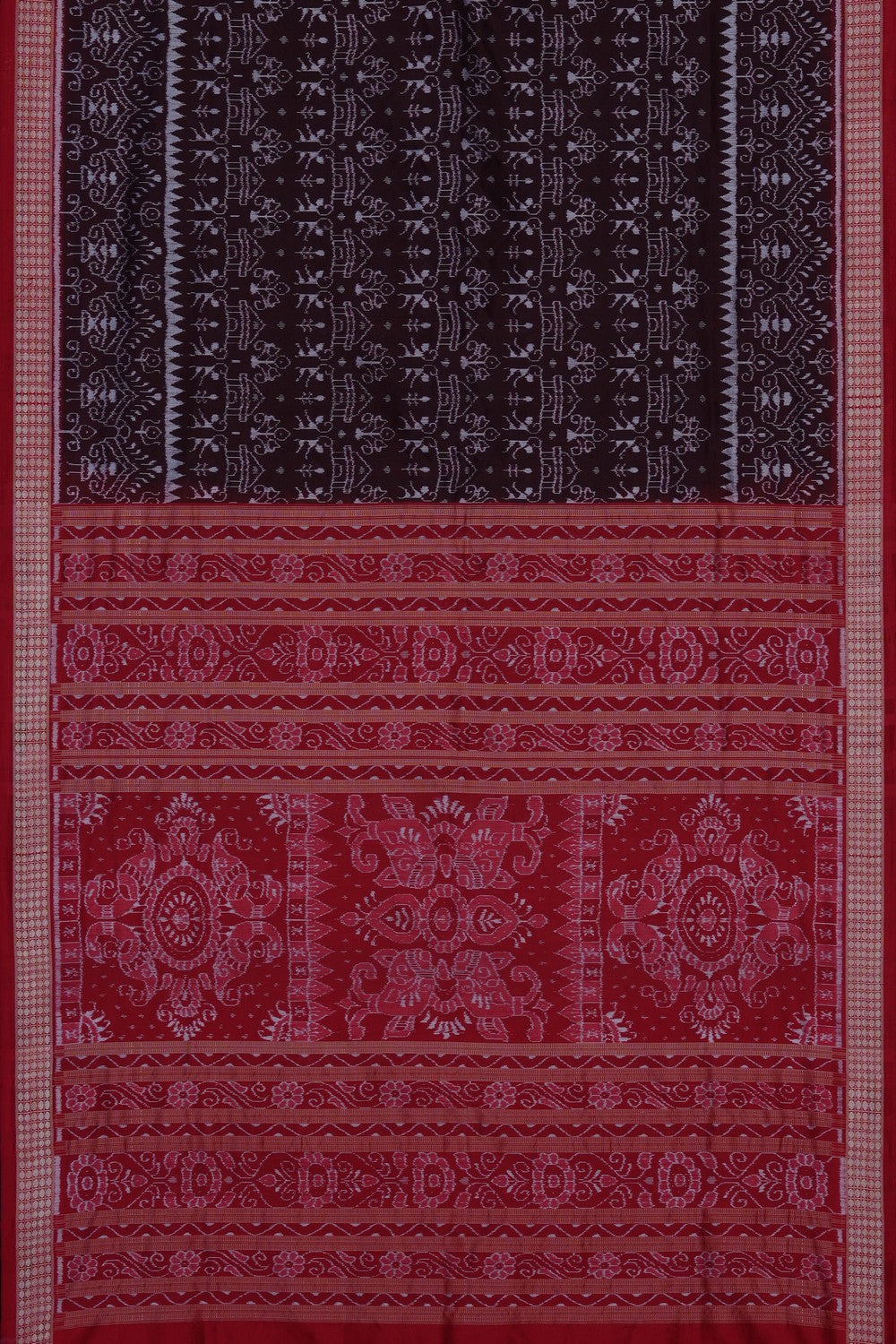 Image of Brown Sambalpuri Silk Saree