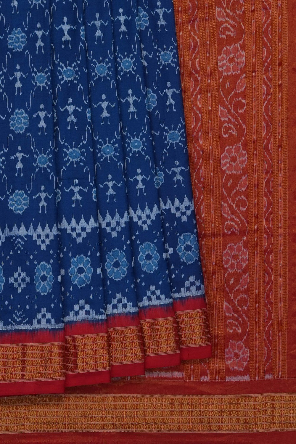 Image of Blue Sambalpuri Silk Saree