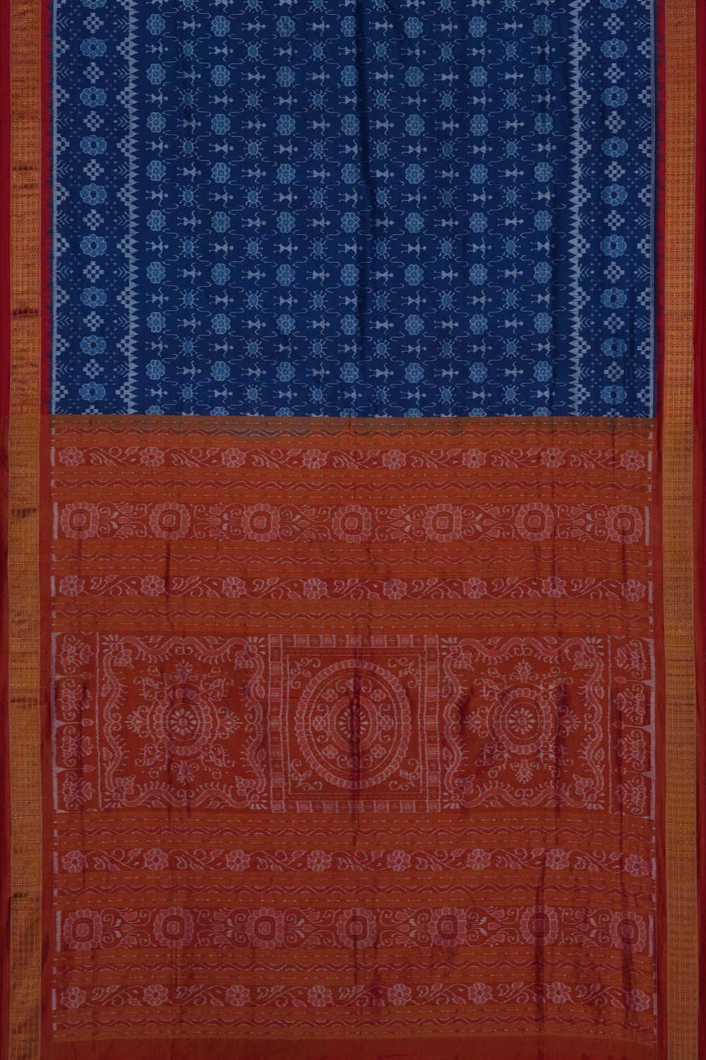 Image of Blue Sambalpuri Silk Saree