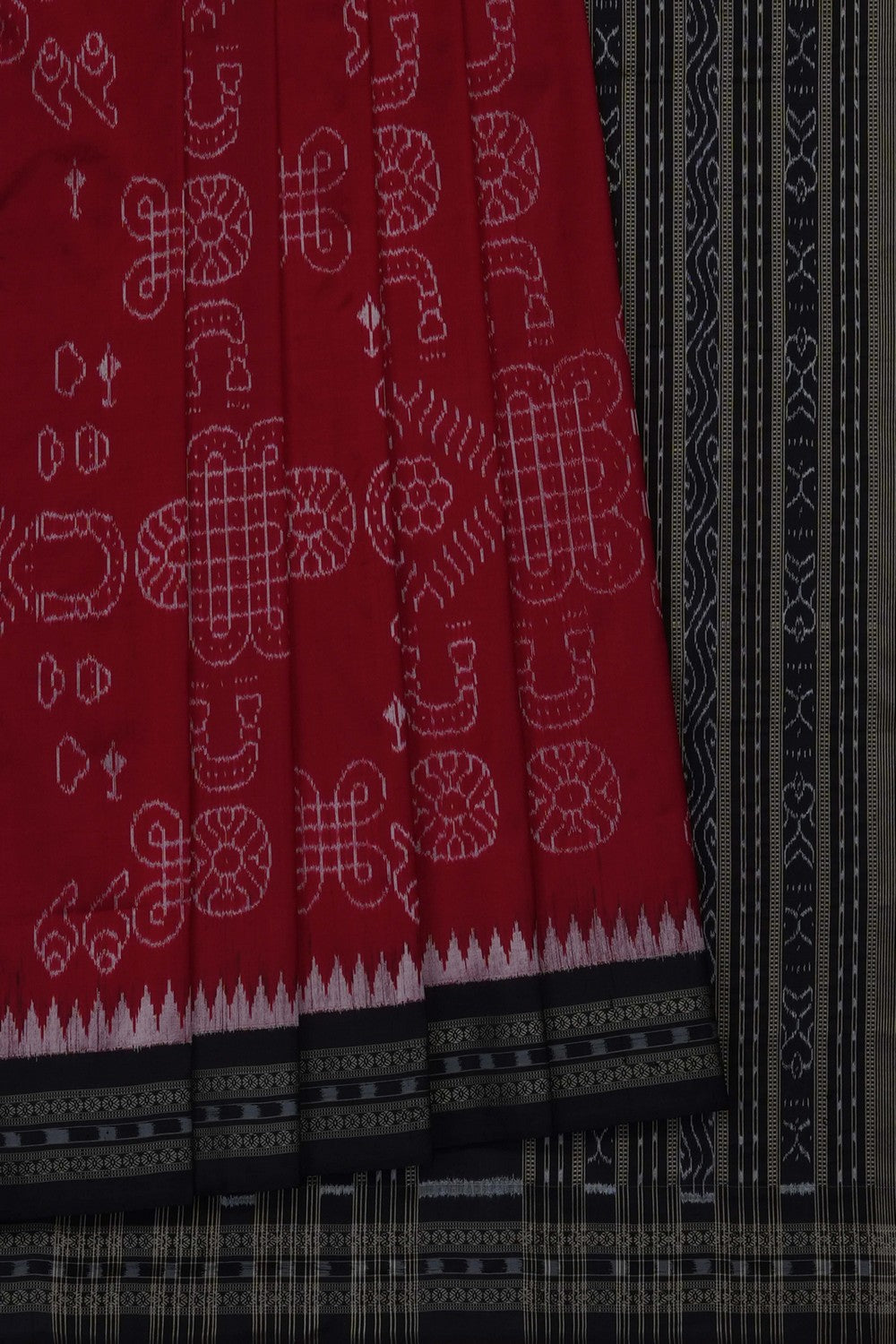 Image of Red Sambalpuri Silk Saree