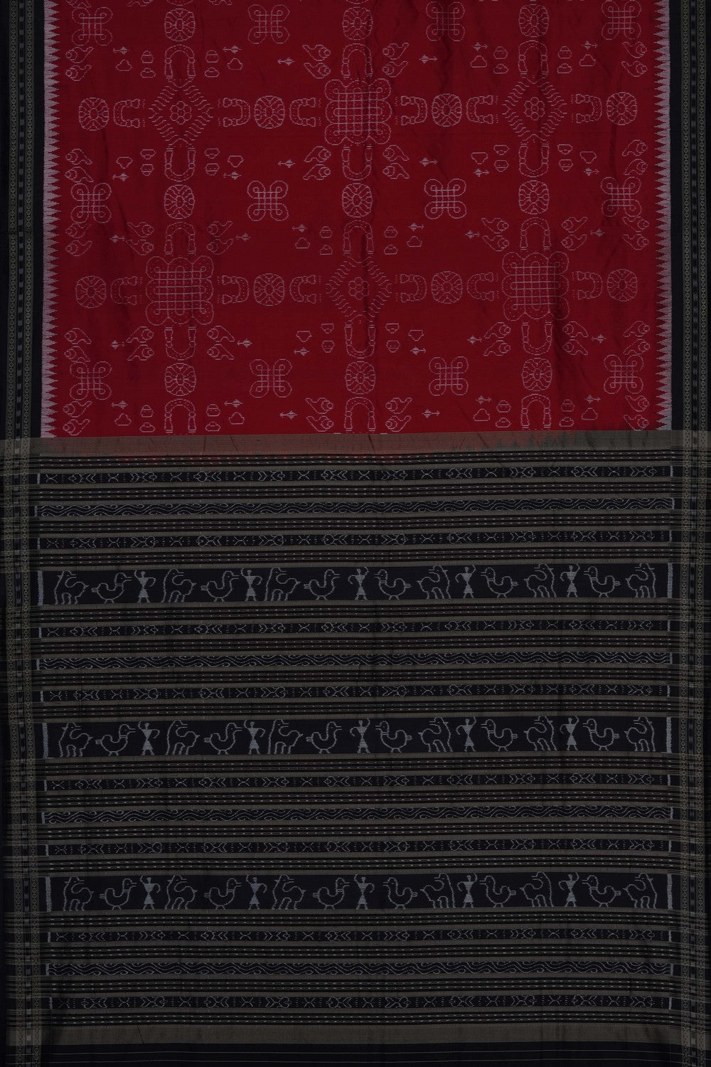 Image of Red Sambalpuri Silk Saree