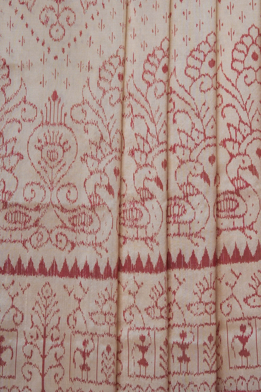 Image of Cream Sambalpuri Silk Saree