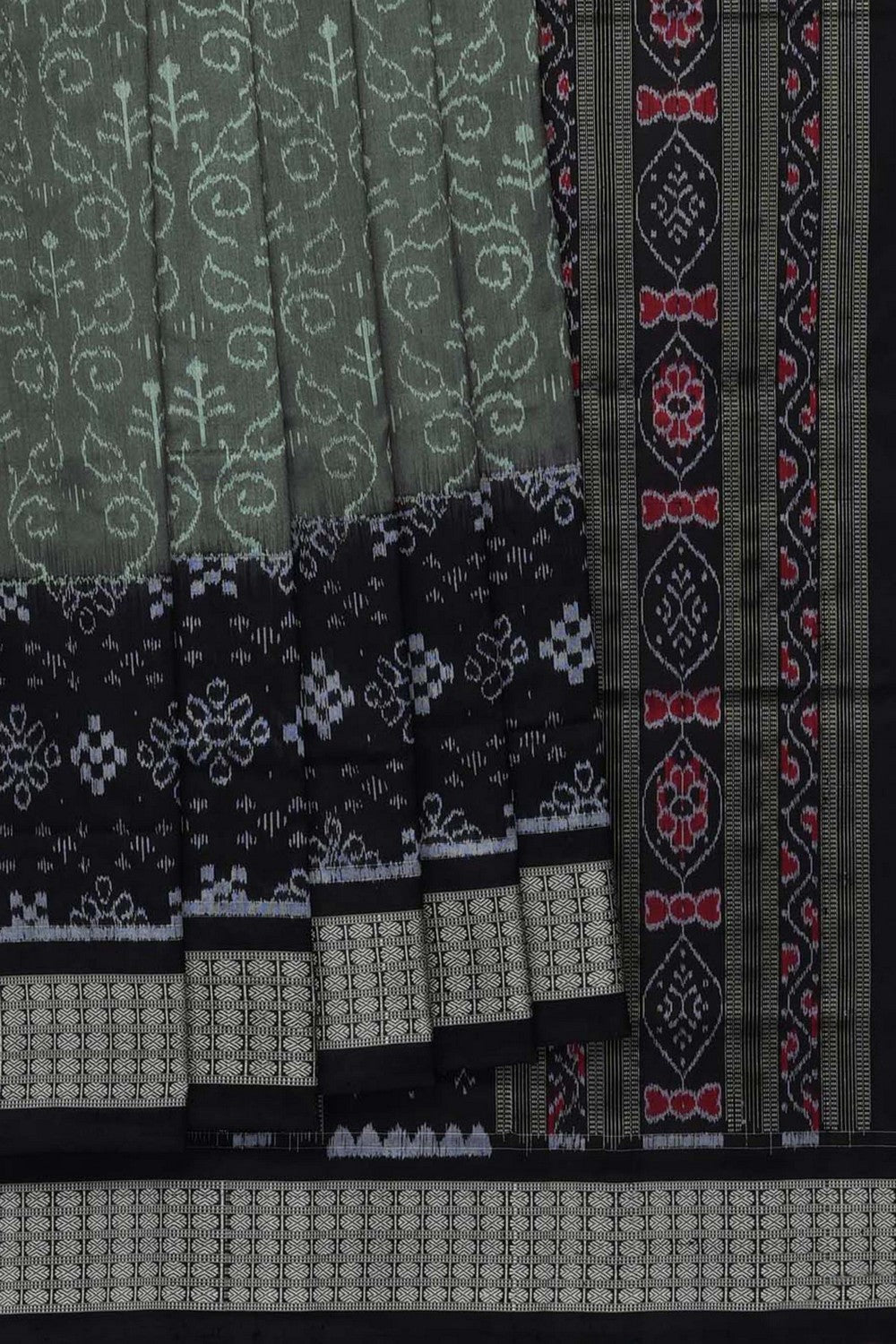 Image of Grey Sambalpuri Silk Saree