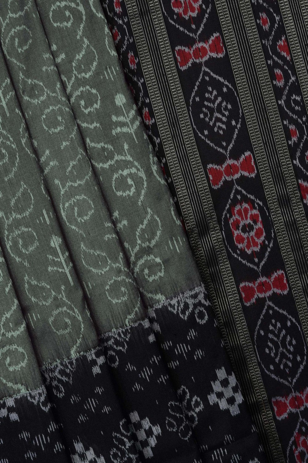 Image of Grey Sambalpuri Silk Saree