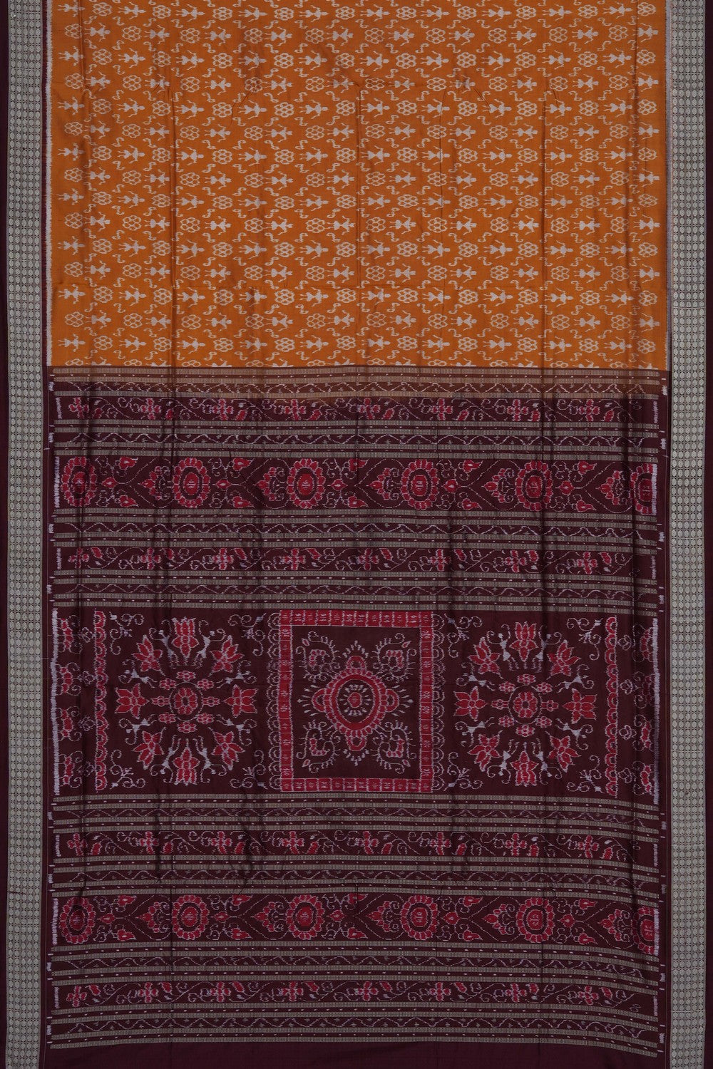 Image of Mustard Sambalpuri Silk Saree